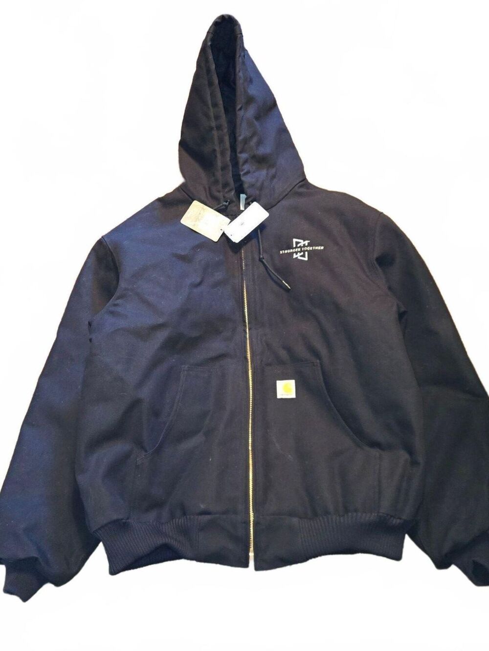 Carhartt Jacket 103940 Black XL Duck Active Quilt Lined Hood BRAND NEW NWT READ
